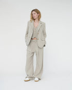 Linen Straight Blazer, Nature