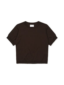 Anna Merino ss tee, Espresso