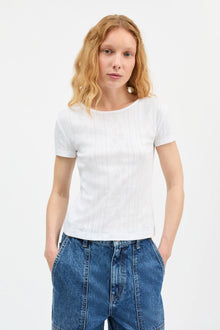 Anna Cap Sleeve tee, Optic White