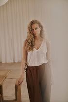 Amelia SL Knit Top, White Sand