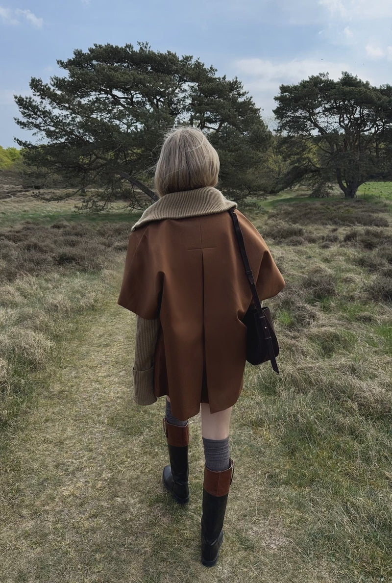 Short Mok Coat, Chocolate brown