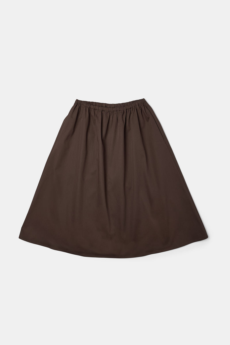 Bianca HW Below Knee Skirt, Brown