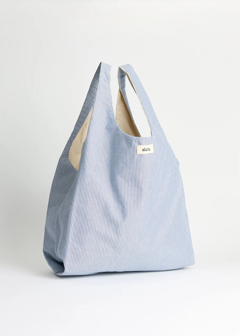 Bag striped medium, Mix Blue Boy