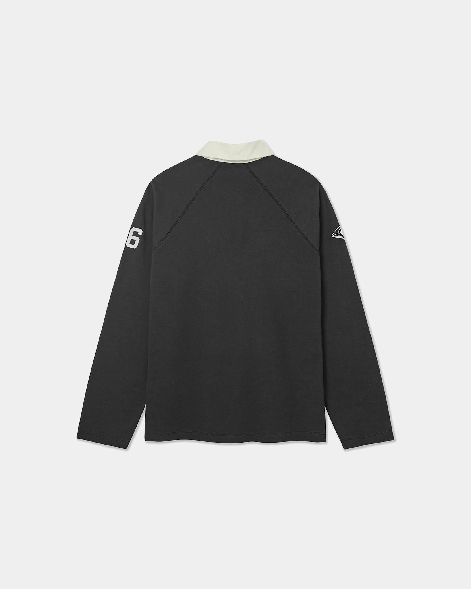 Oversize Long Sleeve Polo, Black