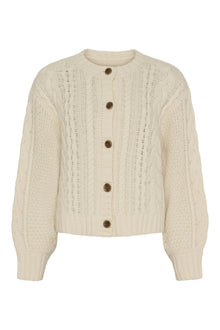 Dahlia cable knit cardigan, White sand