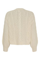 Dahlia cable knit cardigan, White sand