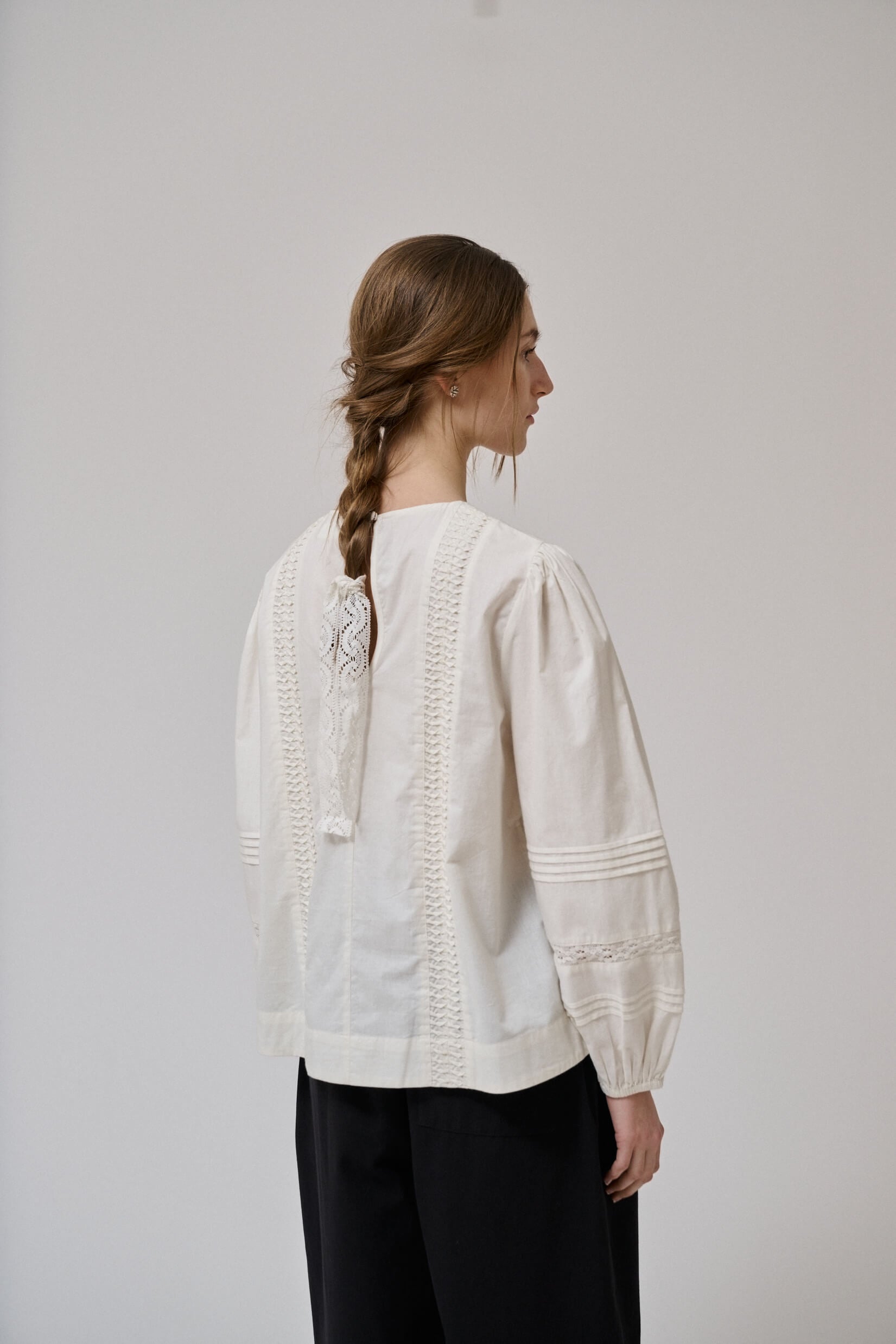 Clover ls blouse, White Sand