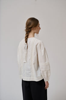 Clover ls blouse, White Sand