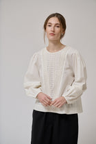 Clover ls blouse, White Sand