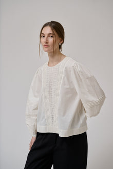 Clover ls blouse, White Sand