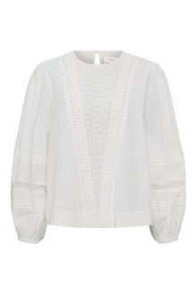 Clover ls blouse, White Sand