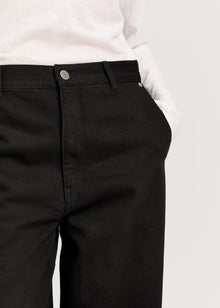Carlo Midwaist Wide Jeans, Black Tea