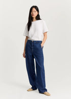 Carlo Midwaist Wide Jeans, Mid Blue