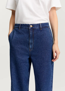 Carlo Midwaist Wide Jeans, Mid Blue