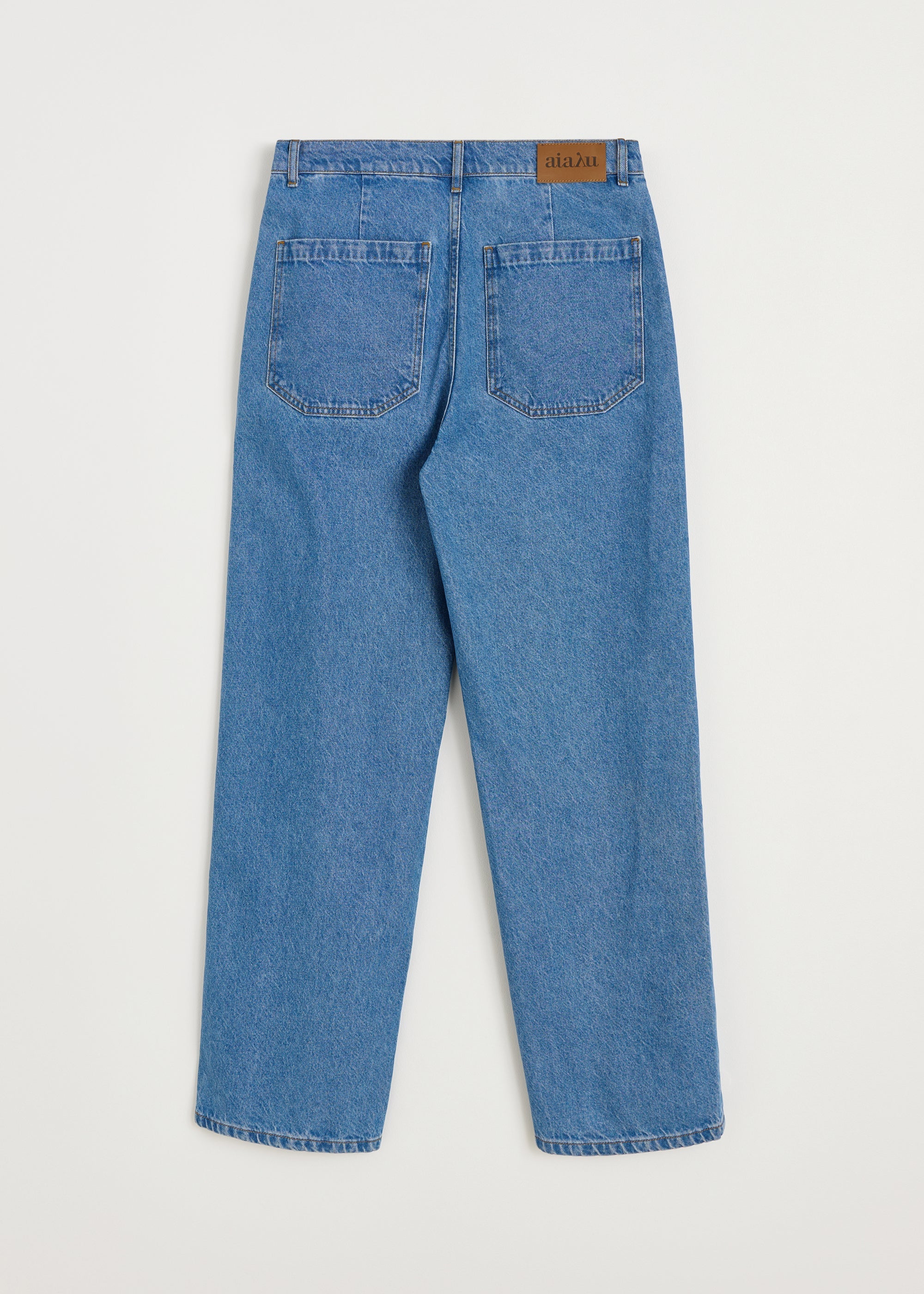 Carlo Midwaist Wide Jeans, Clear Blue