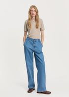 Carlo Midwaist Wide Jeans, Clear Blue