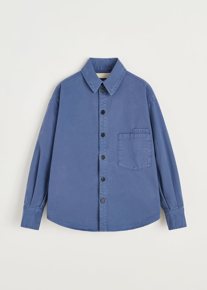 Casy Shirt Cotton 3164, Washed French Blue