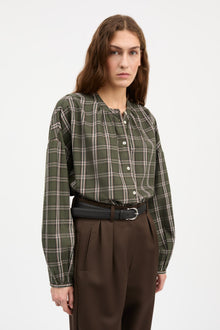 Skall Studio Cilla Shirt grøn/hvid tern