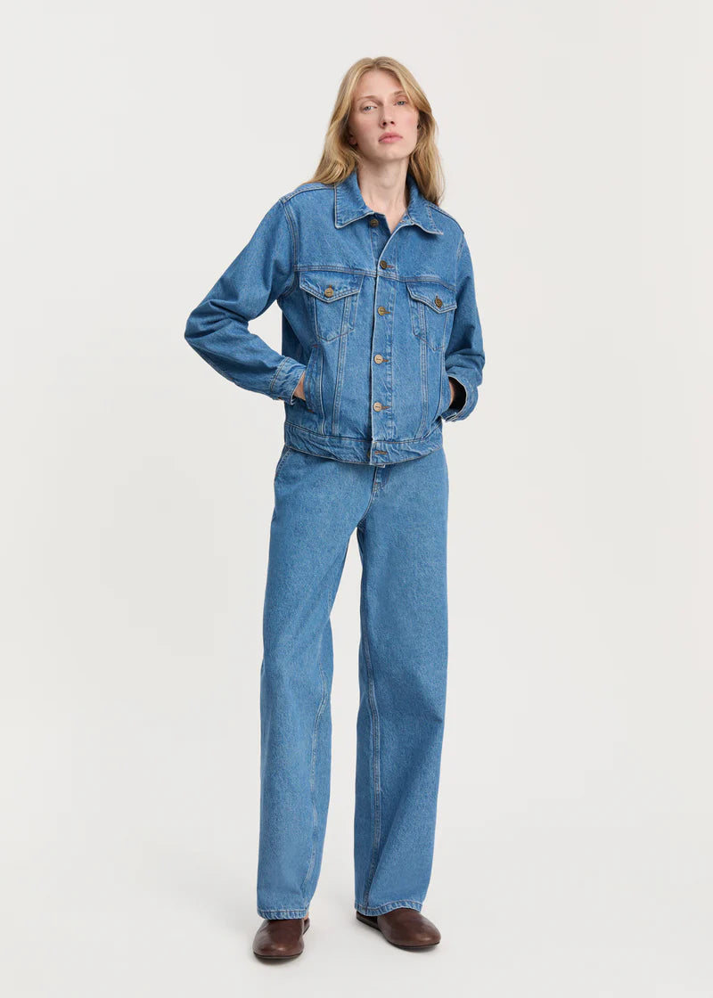 Cleo denim jacket, Clear Blue