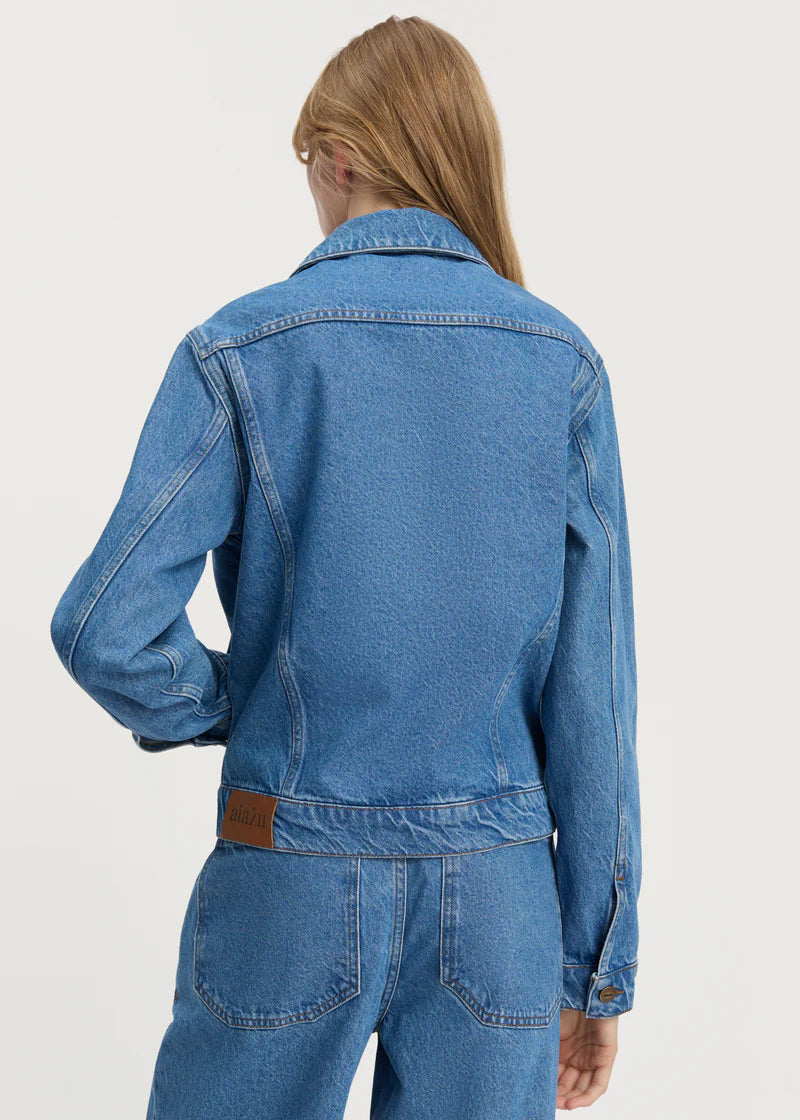 Cleo denim jacket, Clear Blue