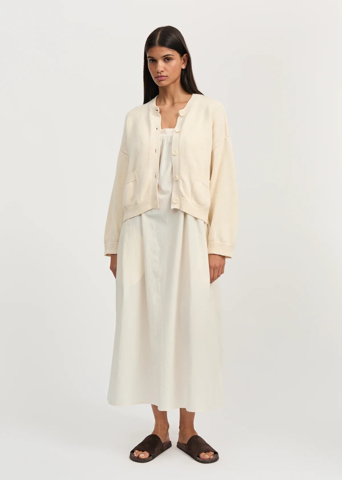 Cobe Cardigan Cotton, Pure Ecru
