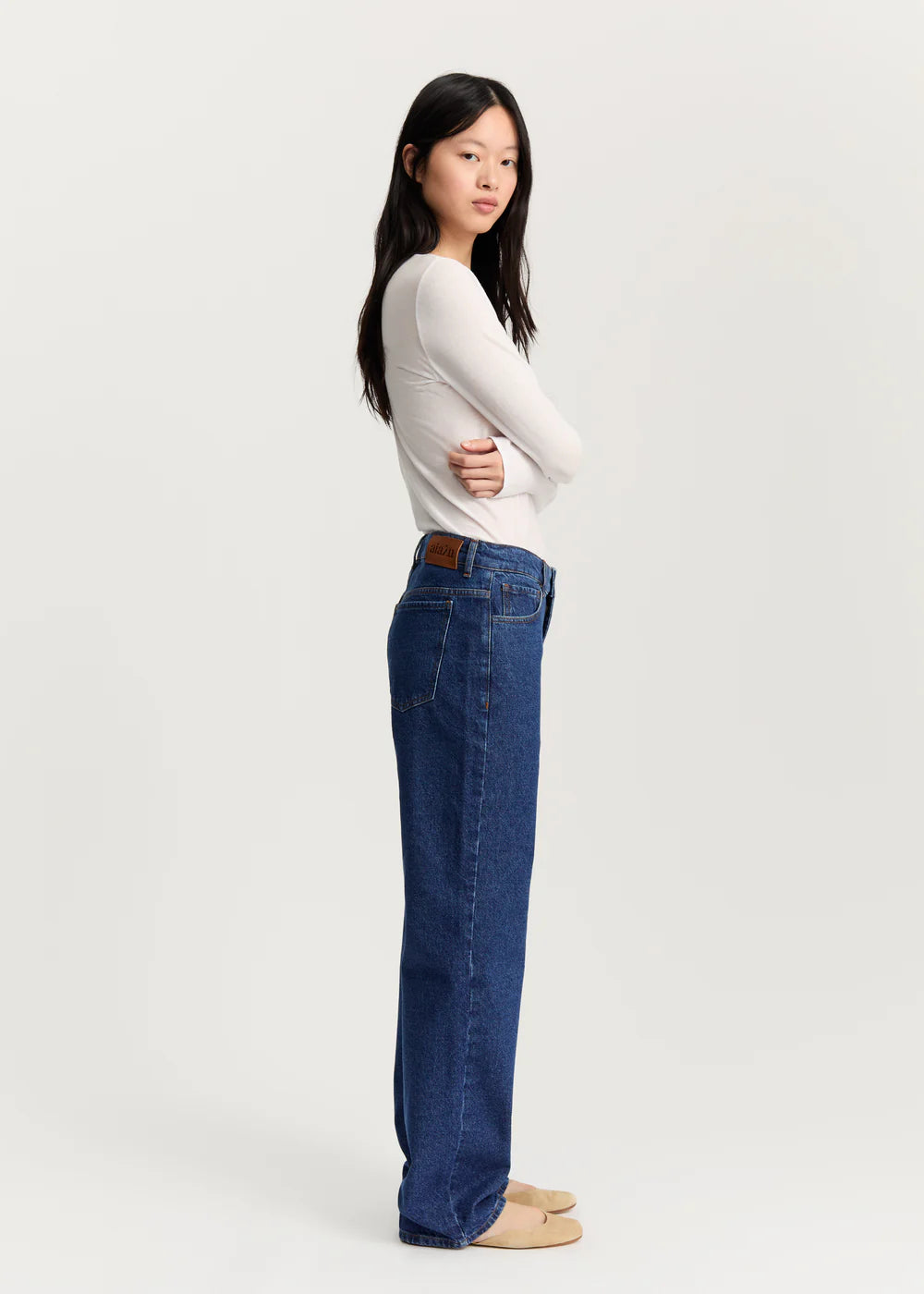 Cooper highwaist straight jeans, Mid Blue