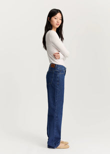 Cooper highwaist straight jeans, Mid Blue