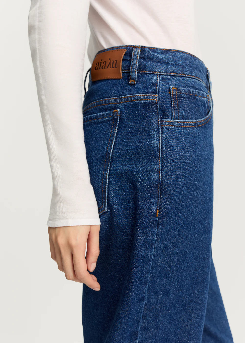 Cooper highwaist straight jeans, Mid Blue