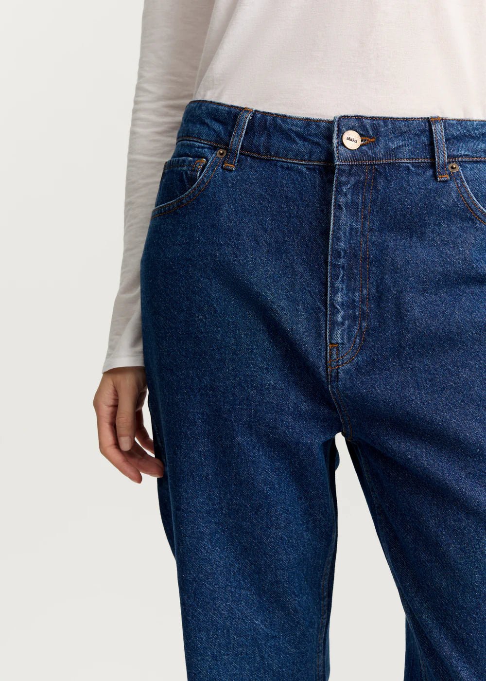 Cooper highwaist straight jeans, Mid Blue