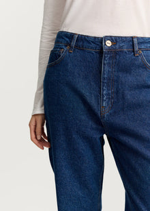 Cooper highwaist straight jeans, Mid Blue