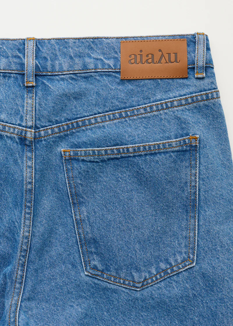 Cooper highwaist straight jeans, Clear Blue
