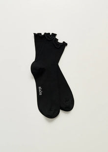 Cotton Frill Sock, Black