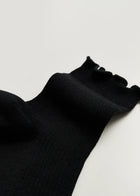 Cotton Frill Sock, Black