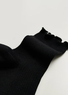 Cotton Frill Sock, Black