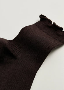 Cotton Frill Sock, Chocolate