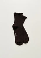 Cotton Frill Sock, Chocolate