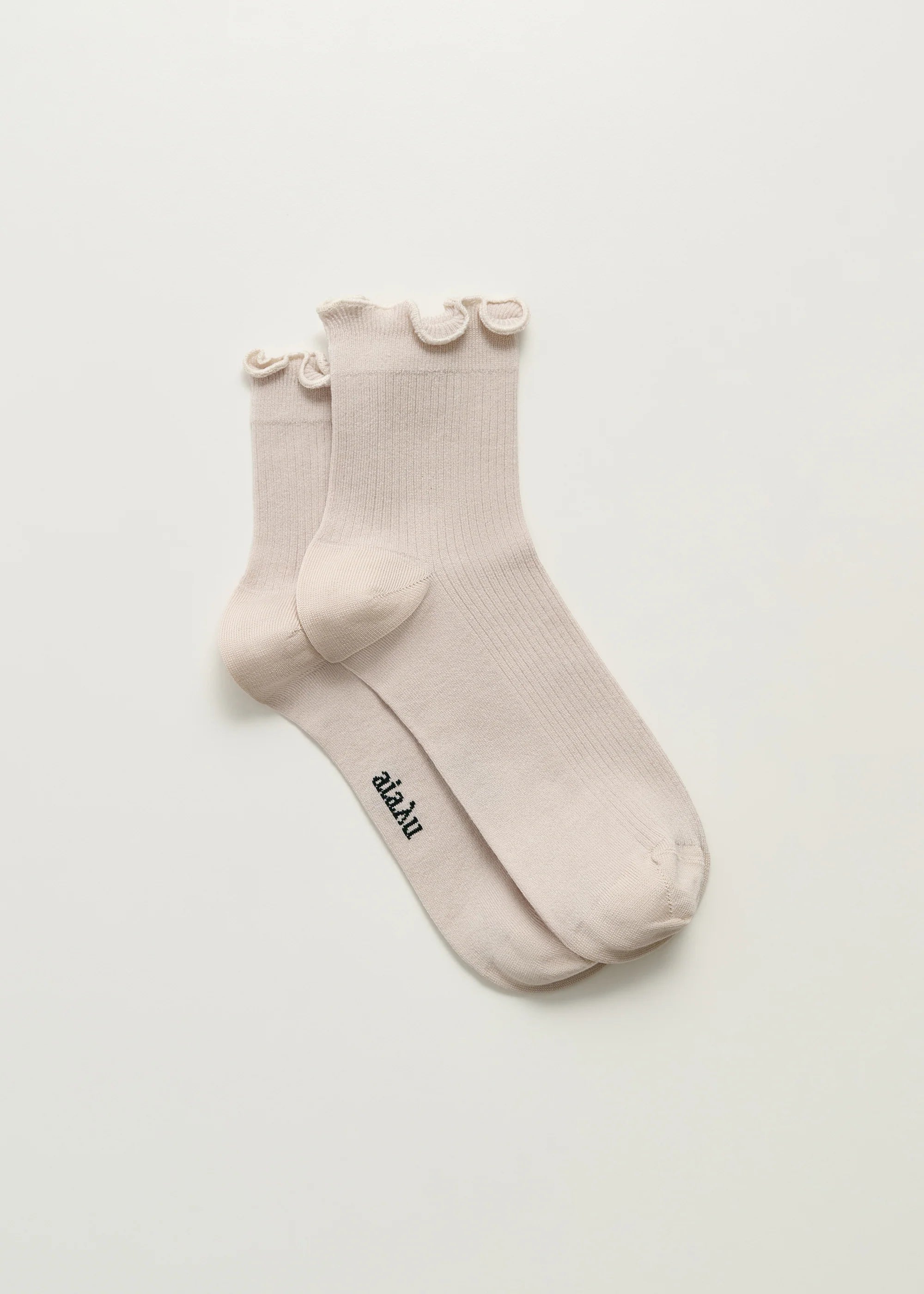 Cotton Frill Sock, Milk