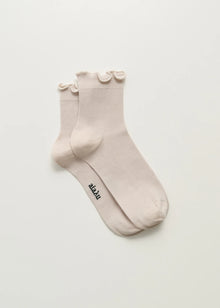 Cotton Frill Sock, Milk