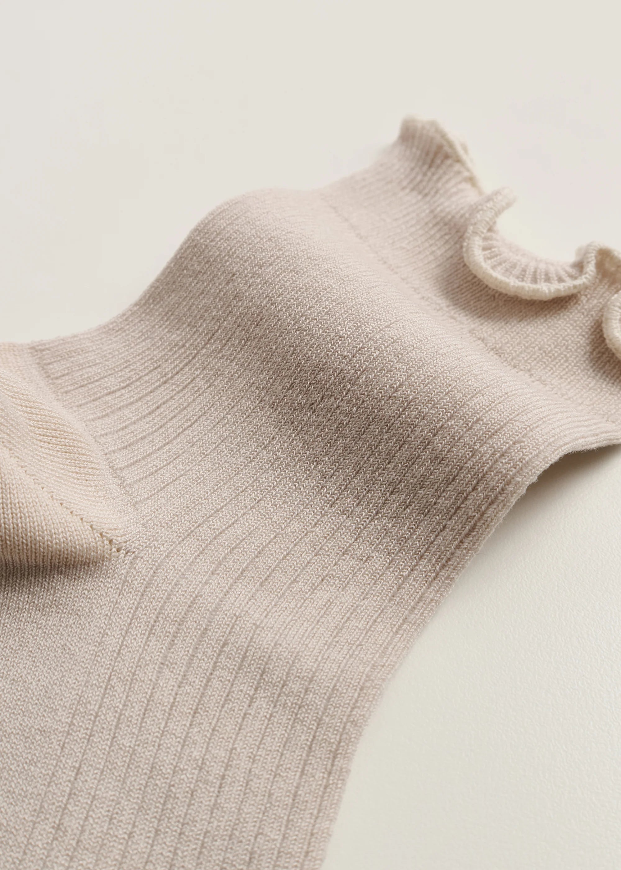Cotton Frill Sock, Milk
