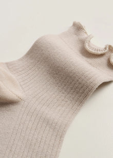 Cotton Frill Sock, Milk