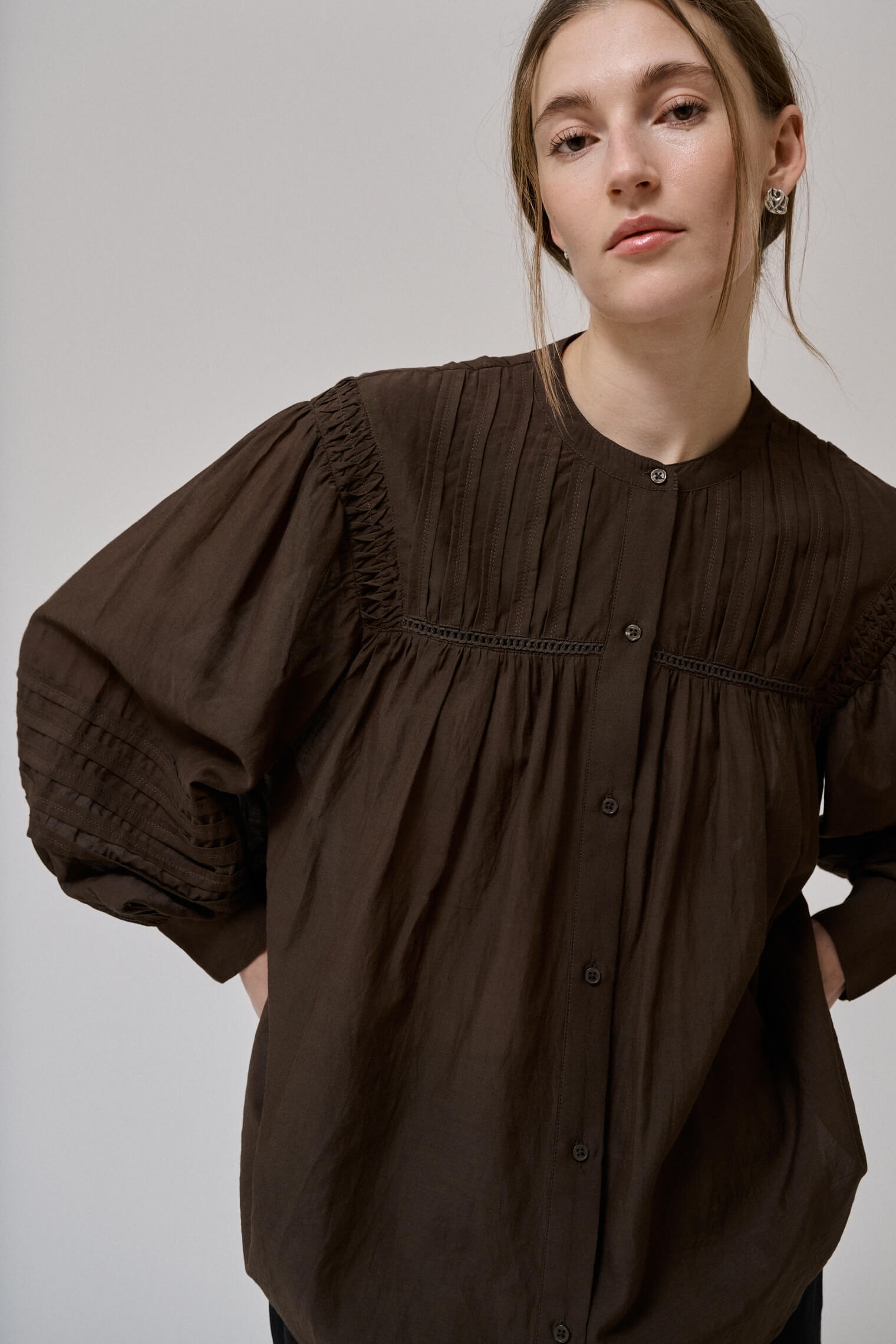 Dew ls shirt, Dark Brown