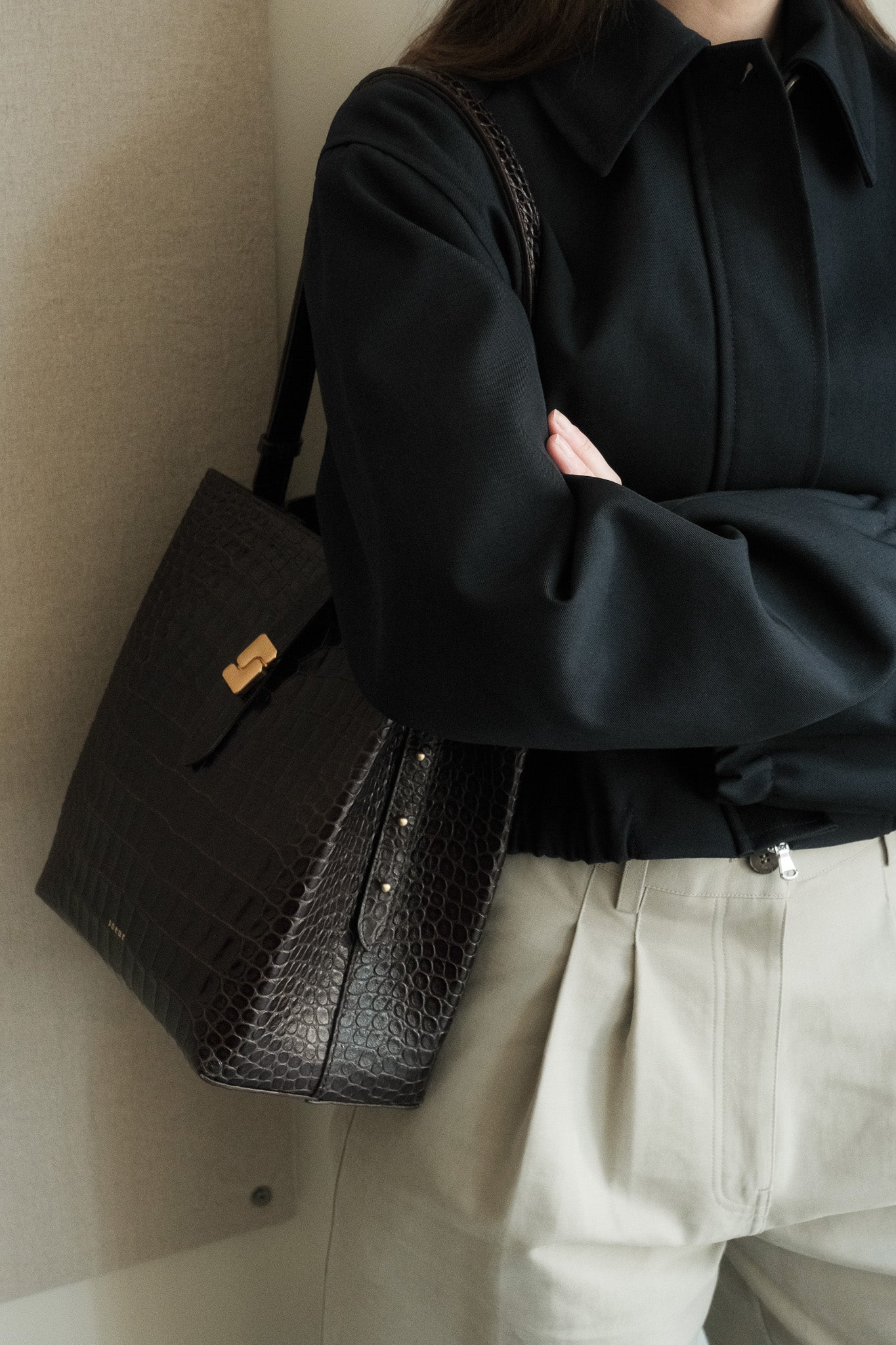 Bello Bag, Marron Foncé Croc (Brun Croc)