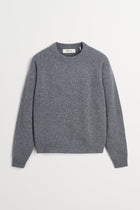Skall Studio Drew O-neck strik i stone mélange merinould