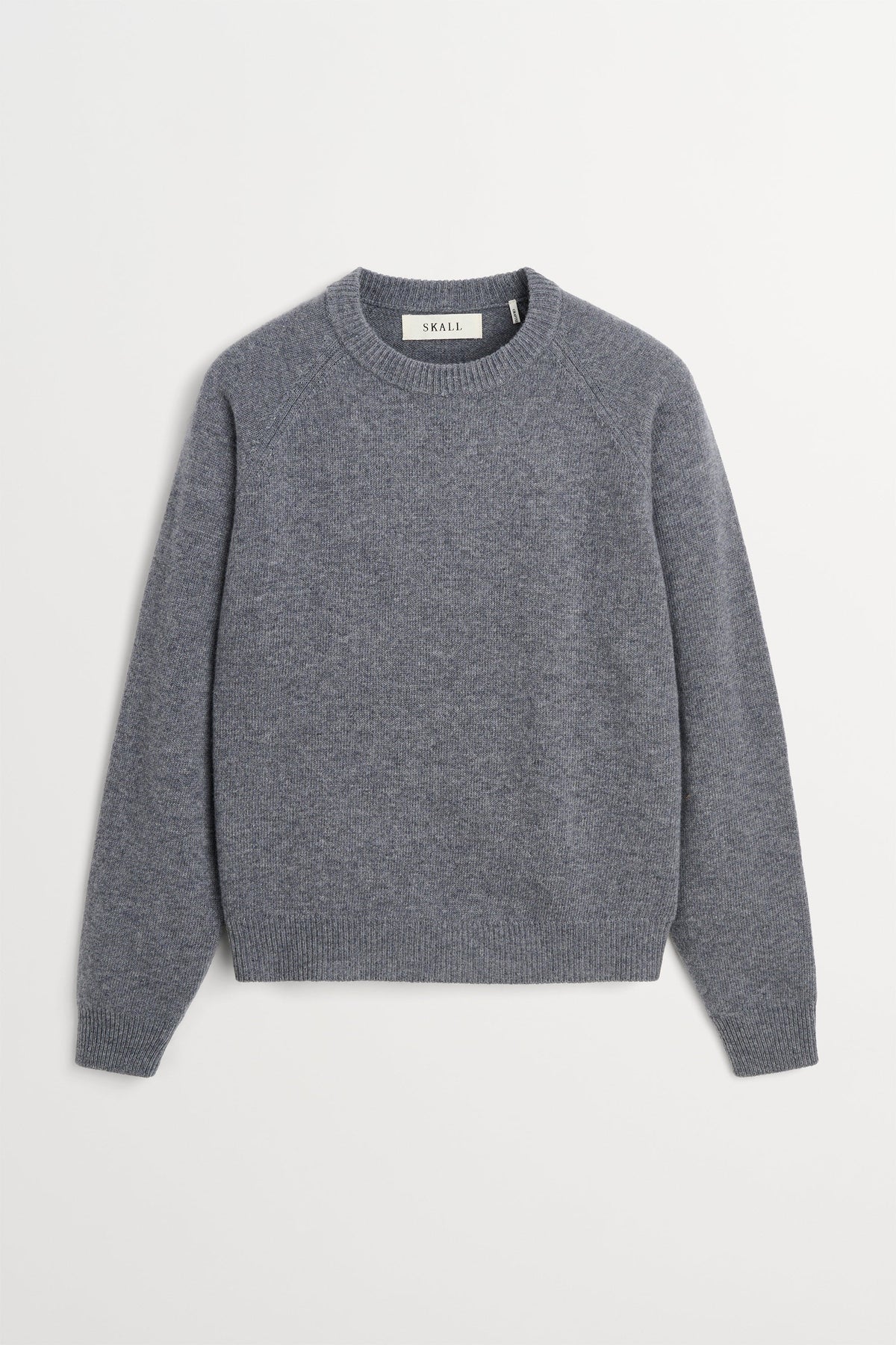 Skall Studio Drew O-neck strik i stone mélange merinould