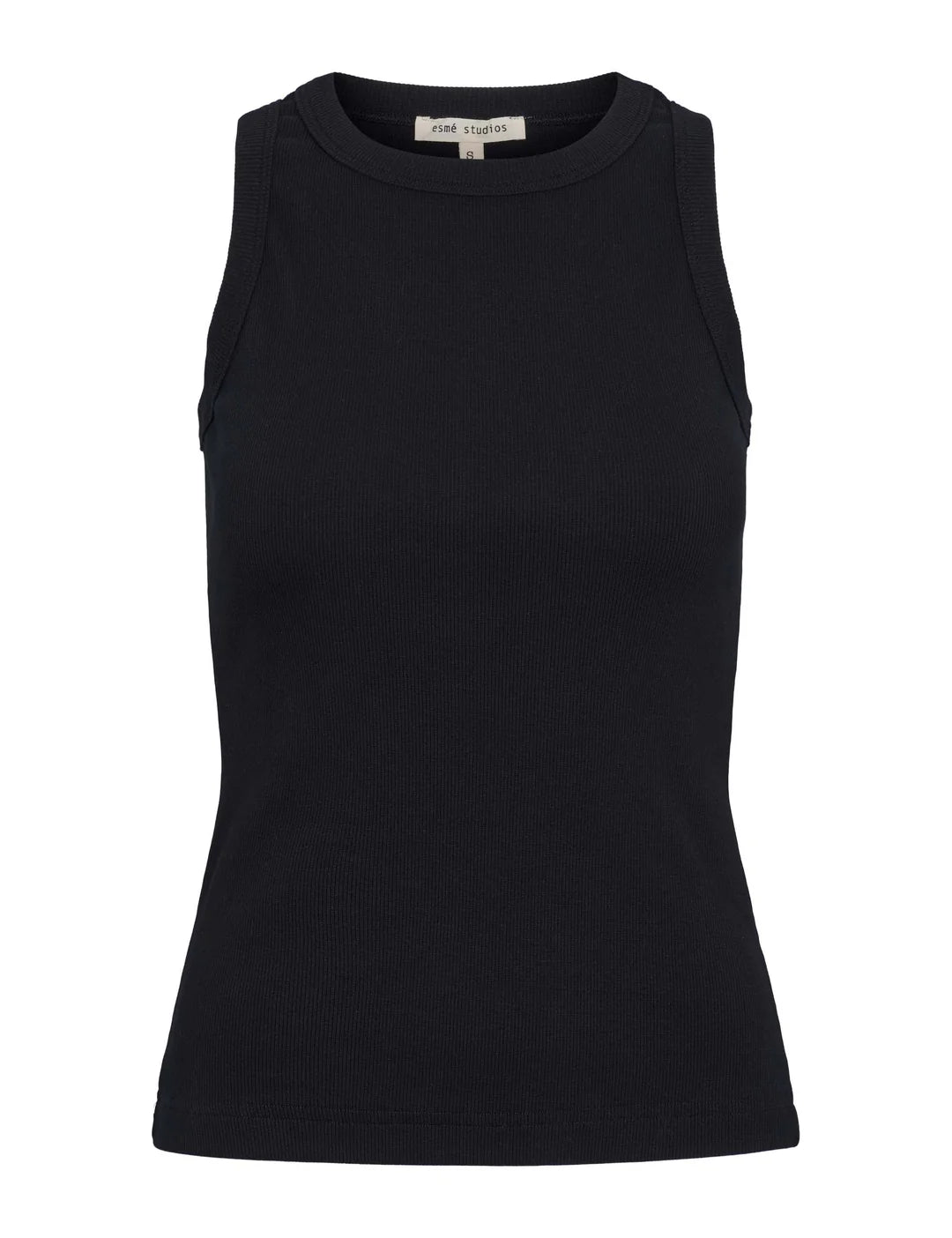 Blossom Racerback Rib Tank, Black
