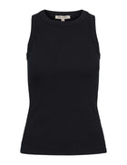Blossom Racerback Rib Tank, Black