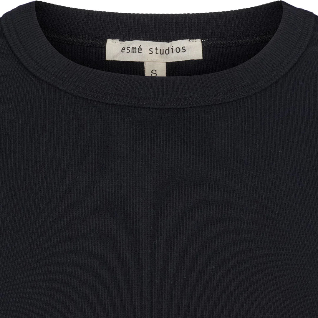 Blossom Racerback Rib Tank, Black