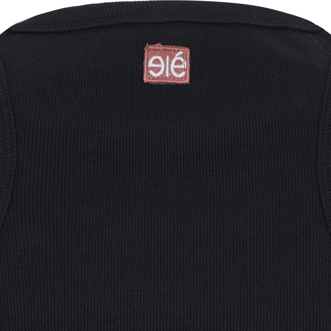 Blossom Racerback Rib Tank, Black