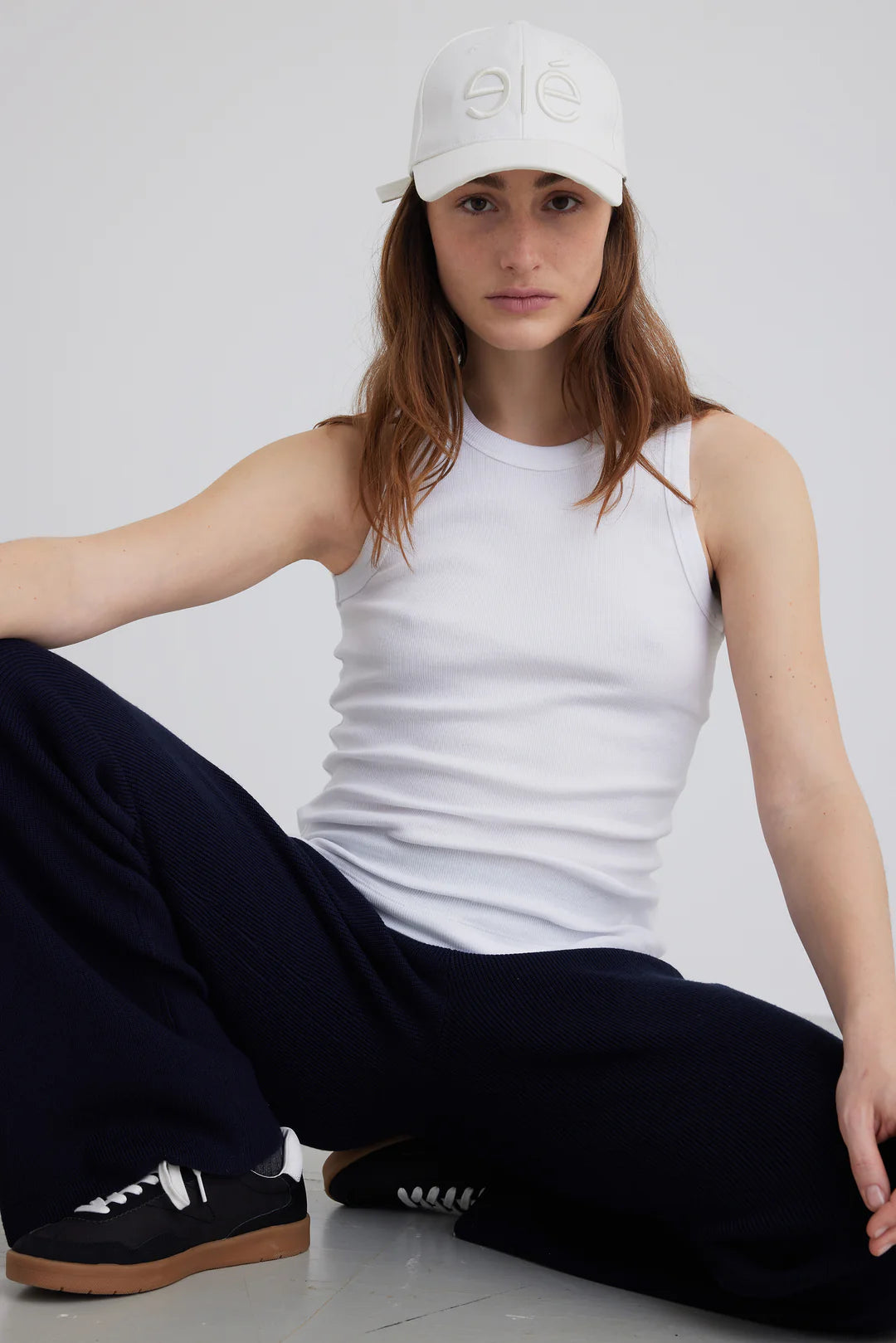 Blossom Racerback Rib Tank, Hvid