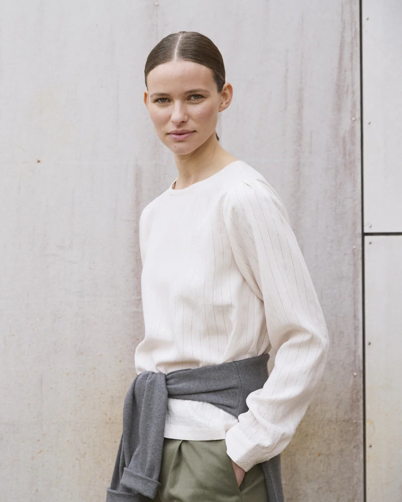 Malika Boatneck Blouse, Perfectly Pale